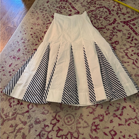 Anthropologie Maeve Blue & White Godet Maxi Skirt - size 4 - Picture 8 of 9